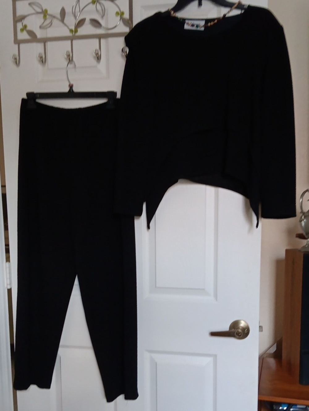SIZE 10.Women's Black Lounge Pants & Top SetY2K.2 PIECE